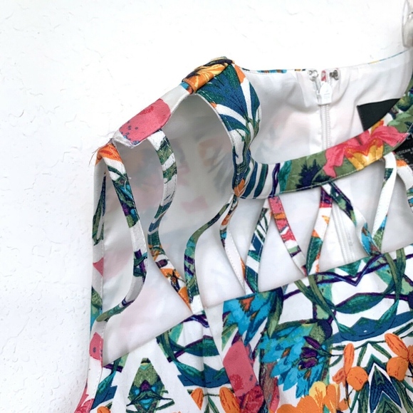 Adrianna Papell Floral Caged Yoke Sheath Dress - Picture 5 of 8